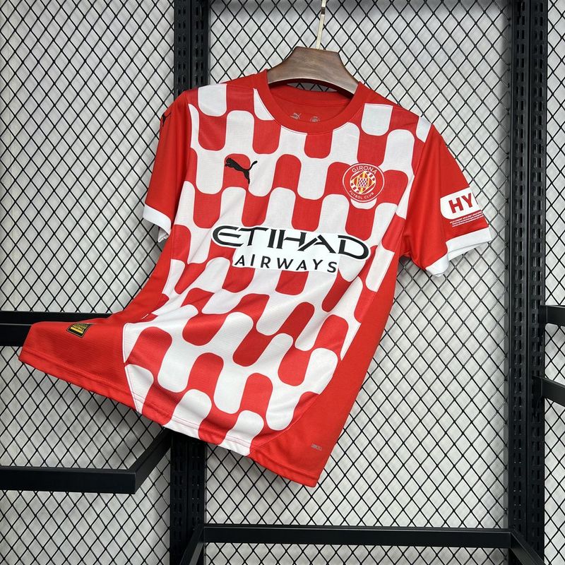 CAMISA DO GIRONA 24/25 VERMELHO E BRANCO