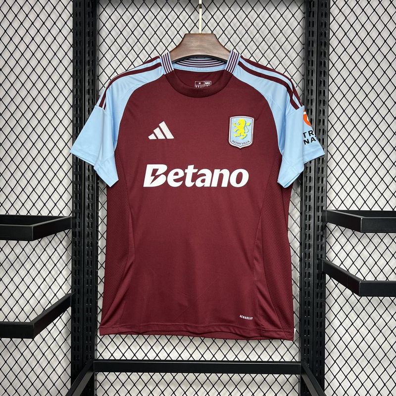 CAMISA DO ASTON VILLA 24/25 VERMELHO E AZUL