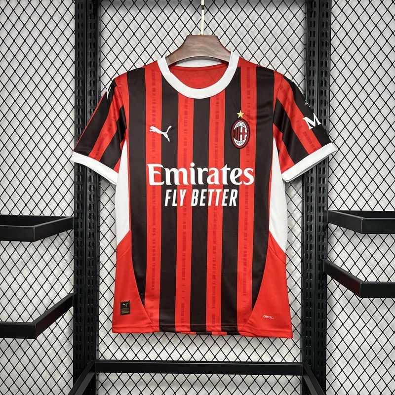 CAMISA DO MILAN 24/25 VERMELHO E PRETO